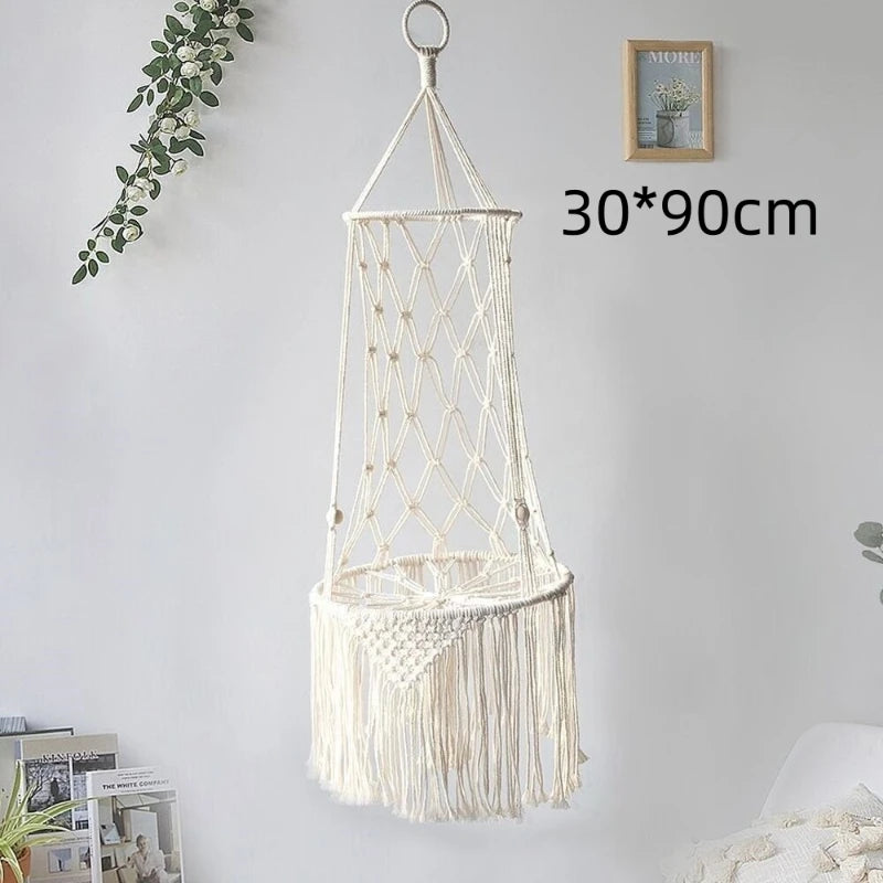 Hanging Cat Bed Pet Cat Hammock Cotton Rope Aerial Cats Bed House Tassel Woven Climbing Frame Seat Nest Pet Basket Tapestry New