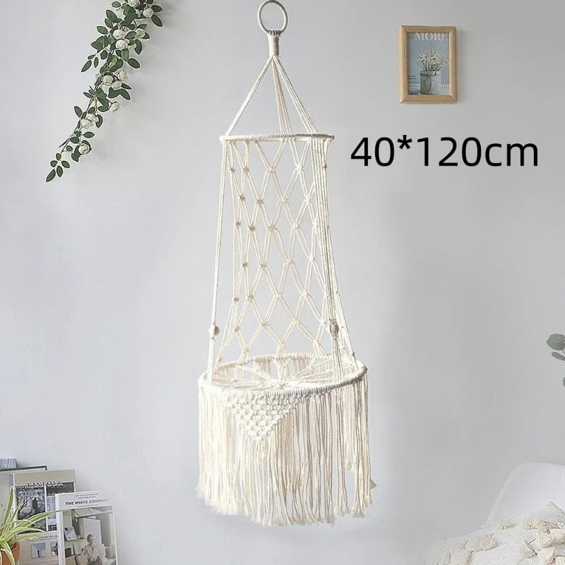 Hanging Cat Bed Pet Cat Hammock Cotton Rope Aerial Cats Bed House Tassel Woven Climbing Frame Seat Nest Pet Basket Tapestry New