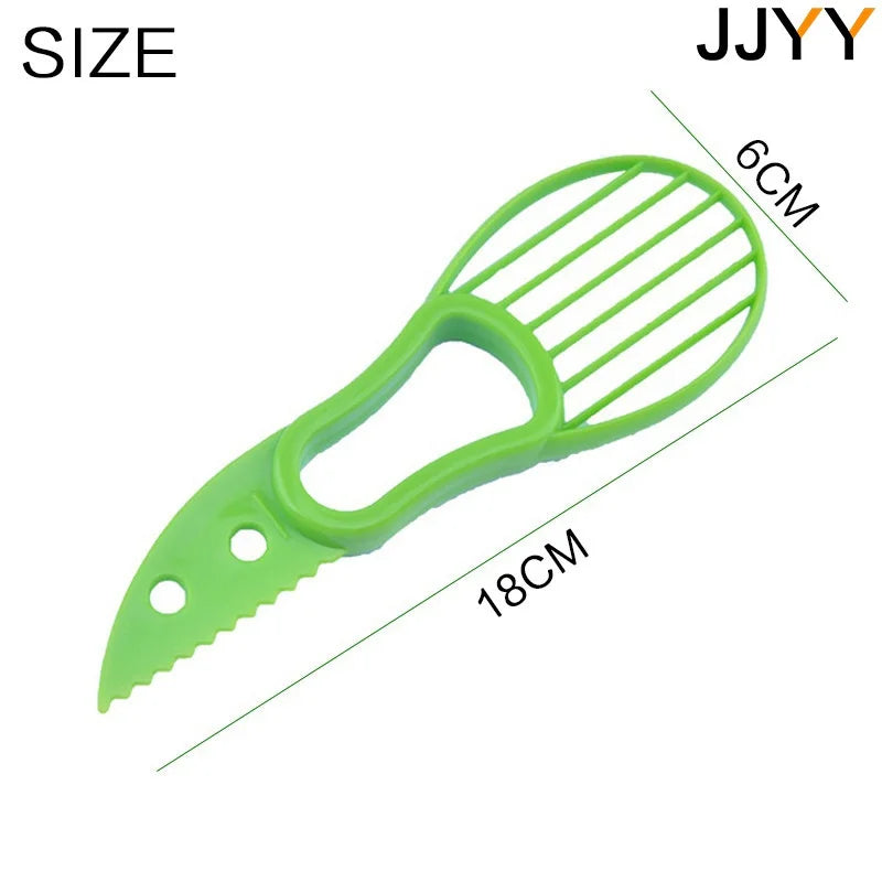 JJYY 3 In 1 Avocado Slicer Shea Corer Butter Fruit Peeler Cutter Pulp Separator Plastic Knife Kitchen Vegetable Tools