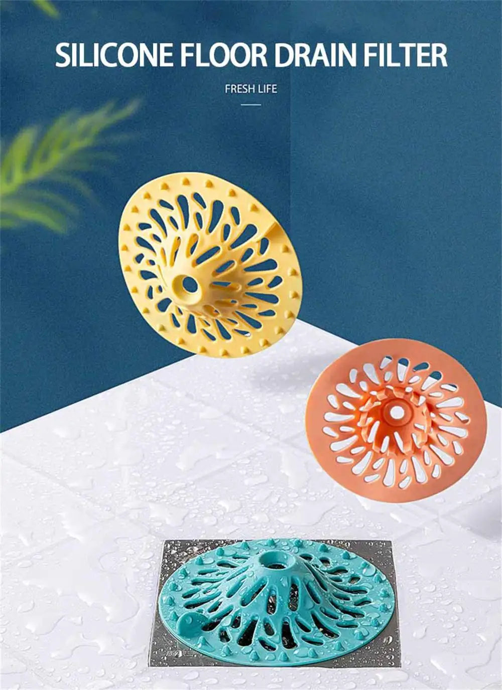 Silicone Hair Stoppers Catchers Kitchen Sink Plug Shower Filter Drain Cover Stopper Sink Strainer Drainer Bathroom Accessories