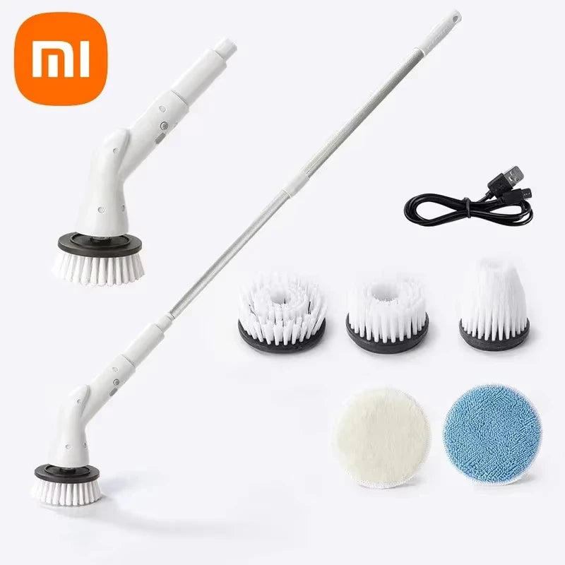 6-in-1 Electric Cleaning BrushWireless Electric Rotary Clean Brush Shower Cleaning Brush Kitchen Bathroom Home