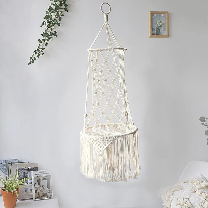 Hanging Cat Bed Pet Cat Hammock Cotton Rope Aerial Cats Bed House Tassel Woven Climbing Frame Seat Nest Pet Basket Tapestry New