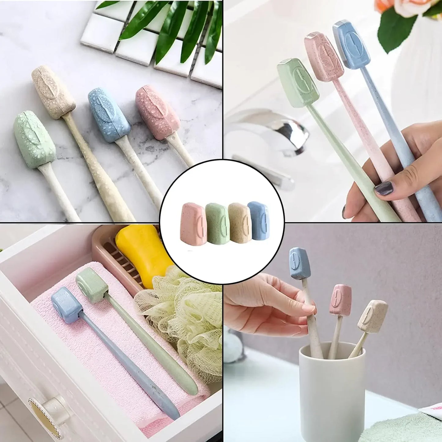 Toothbrush Head Cover Caps Portable Tooth Brush Holder Protector Case for Travel Outdoor Camping Bathroom Organizer