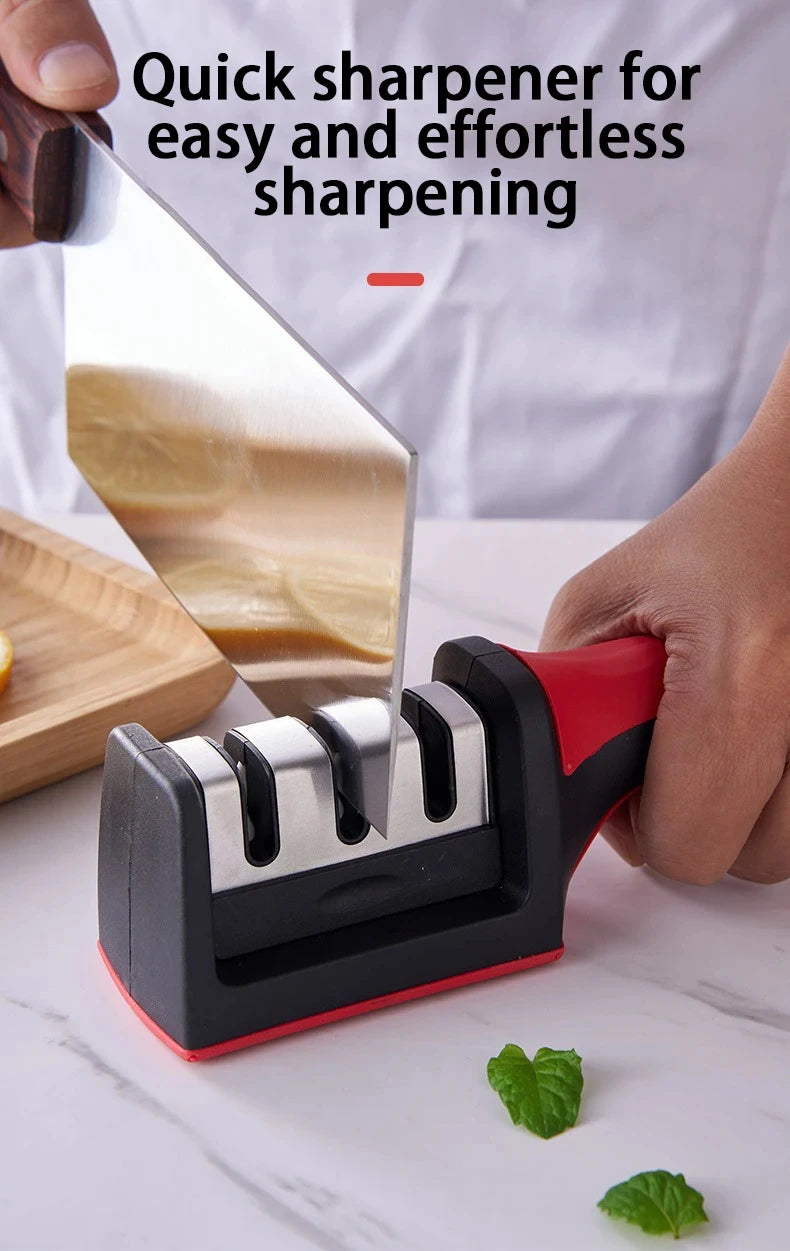 Kitchen 4 Segment Knife Sharpener Household Port Multi-Functional Hand-Held Three-Purpose Non-slip Design Quick Sharpening Stone