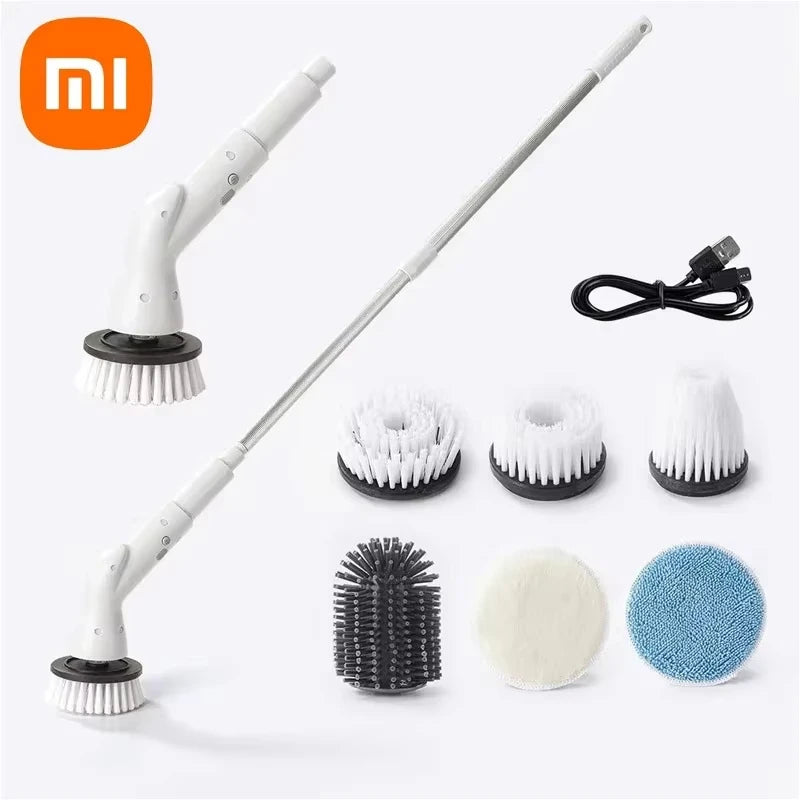 6-in-1 Electric Cleaning BrushWireless Electric Rotary Clean Brush Shower Cleaning Brush Kitchen Bathroom Home