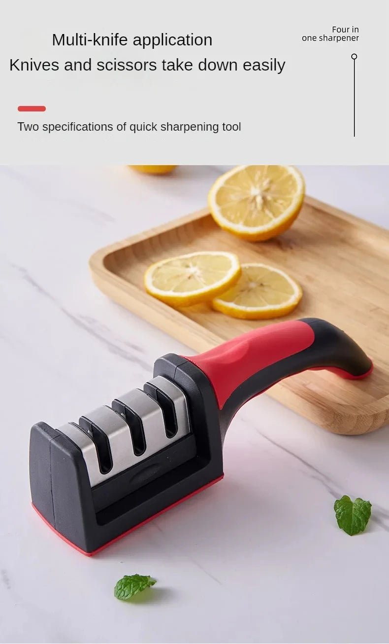 Kitchen 4 Segment Knife Sharpener Household Port Multi-Functional Hand-Held Three-Purpose Non-slip Design Quick Sharpening Stone