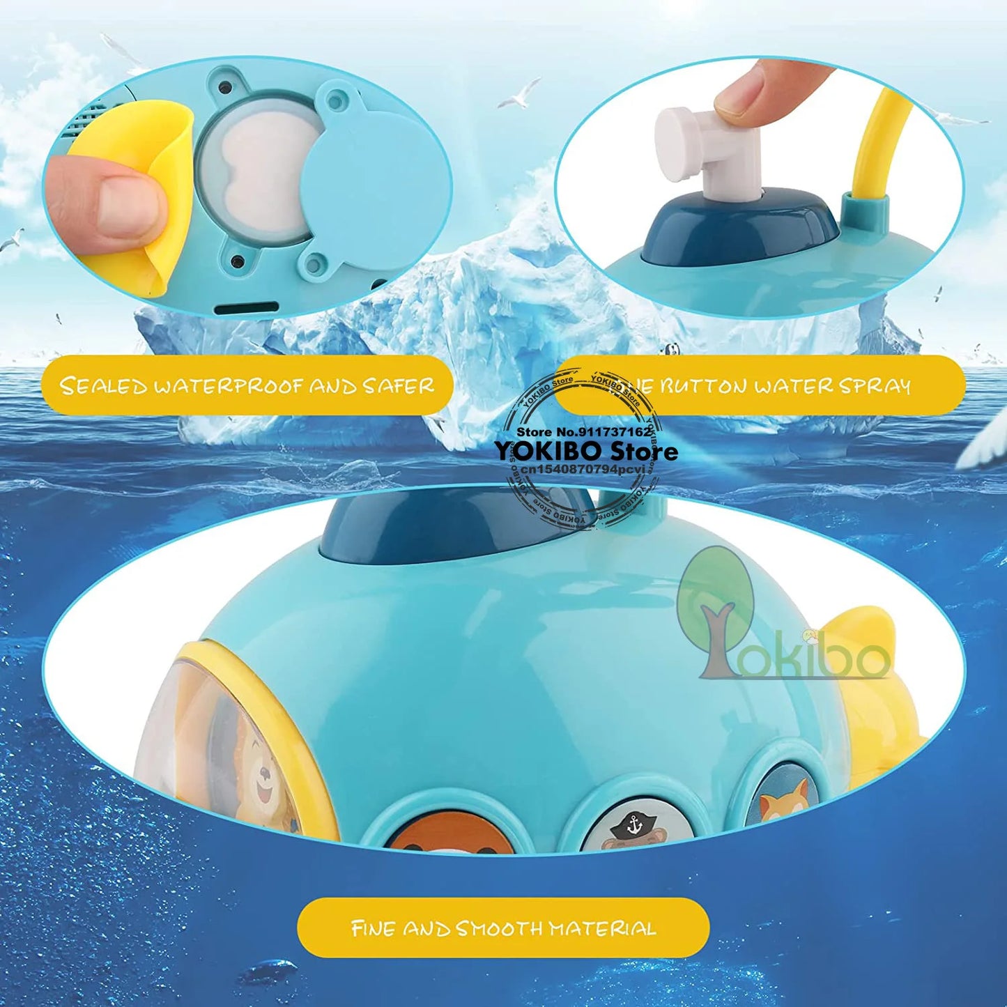 Baby Bath Toy for Kids Submarine Shower Toys Water Toys Spray Water Toys for Kids Baby Shower Set Bathtub Toy Baby Water Toys